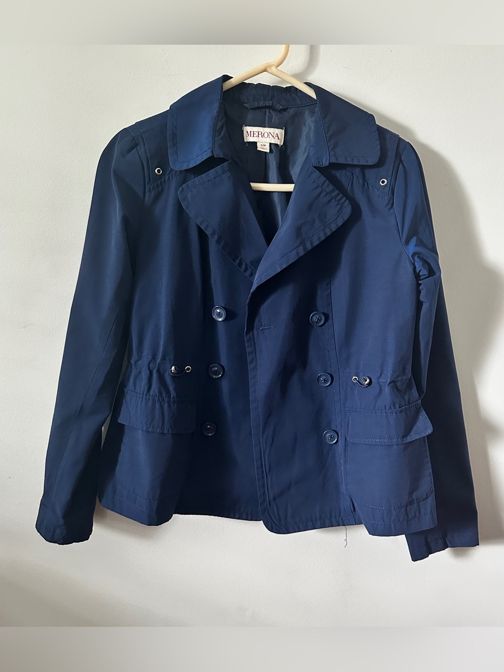 MERONA | Women’s Navy Double-Breasted Rain Jacket size PSmall